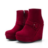 Wedge Heel Boots | Platform Heel Ankle Boots