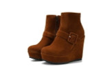 Wedge Heel Boots | Platform Heel Ankle Boots