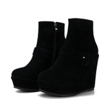 Wedge Heel Boots | Platform Heel Ankle Boots