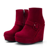 Wedge Heel Boots | Platform Heel Ankle Boots