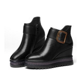 Wedge Heel Ankle Boots | Genuine Leather Platform Boots