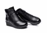 Genuine Leather Wedge Heels Ankle Boots