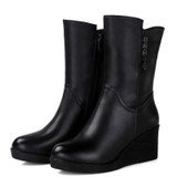 Genuine Leather Platform Boots | Wedge Heels Boots