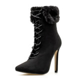 Lace Up High Heel Boots | Women's Ankle Boots