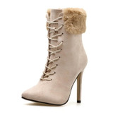 Lace Up High Heel Boots | Women's Ankle Boots