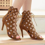 Lace up Women's Sandals Peep Toe High Heel Shoes Sandals For Women