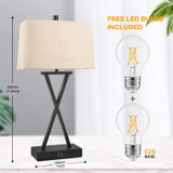 Set of 2 Touch Control 3-Way Dimmable Table Lamp