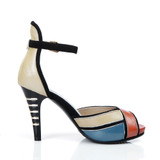 Genuine Leather High Heel Sandals Women's Platform Shoes Peep Toe Summer Pumps