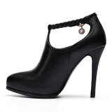 Women Shoe High Heeled Genuine Leather Sexy Ankle Pointed Toe pumps