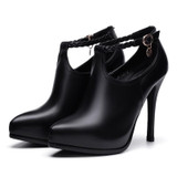 Women Shoe High Heeled Genuine Leather Sexy Ankle Pointed Toe pumps