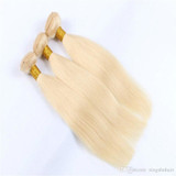 #613 Blonde Human Hair Bundles With Lace Closure Brazilian Virgin Hair 9A Blonde Straight Hair Bundles With Closure 4x4