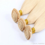 #613 Blonde Human Hair Bundles With Lace Closure Brazilian Virgin Hair 9A Blonde Straight Hair Bundles With Closure 4x4