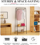 Clothes Rack Portable with 2-Tier Shelves