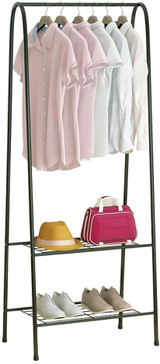 Clothes Rack Portable with 2-Tier Shelves