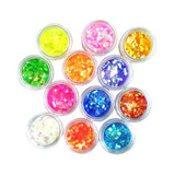 12 Color Nail Art Hexagon Shiny Glitter Powder 2mm Set