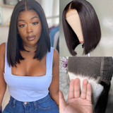Melt Skin Swiss Lace 5x5 Lace Closure Human Hair Bob Straight Wig | 100% Lace Front Wigs