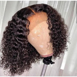 Lace Front Wig 150% Density Short Curly Human Hair Bob Wig Full End Pre Pluck Bleached Knots | 100% Lace Front Wigs