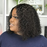 Piano Keys Band Fake Scalp 360 Human Hair Wig Water Wave Style | 100% Lace Front Wigs