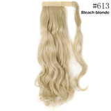 Long clip in ponytail hair extension wrap around ponytail
