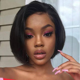 Short Black BOB Lace Front Wig | 100% Lace Front Wig