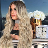 Platinum Gradient & Light Brown Lace Front Wig | 100% Lace Front Wig