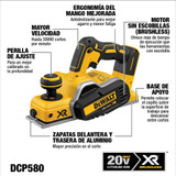 20V MAX Brushless Planer (Tool Only), 6.8 pounds.