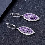Amethyst Gemstones drop earrings (4.70Ct ) with 925 Sterling Silver