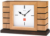 Mantel Clock, Natural Finish with Walnut Stain Base