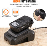 20V MAX Cordless Impact Driver, 60 Pcs Accessories, 2.0Ah Li-ion Battery & 1 Hour Fast Charger.