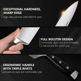 ACOQOOS Kitchen Knife Set, 17-Piece Knife Block Set