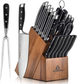 ACOQOOS Kitchen Knife Set, 17-Piece Knife Block Set