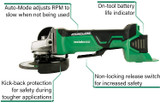 Angle Grinder | 4-1/2-Inch | 18V Cordless | Tool Only - No Battery,  Brushless Motor.