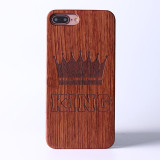 King and Queen Wood Carved iPhone Case for Couples