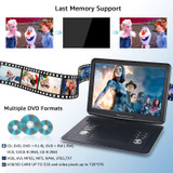 WONNIE 16.9" Portable DVD/CD Player with 14.1" Large Swivel Screen