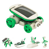 2019 Newest 6 In 1 Solar Energy Powered Toy Kit DIY Assembled  Educational Robot Car Boat Dog