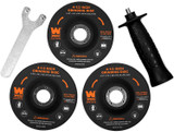 7.5-Amp 4-1/2-Inch Angle Grinder with Reversible Handle, Three Grinding Discs. 7.5-Amp 4-1/2-Inch Angle Grinder with Reversible Handle, Three Grinding Discs.