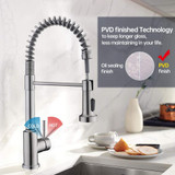Kitchen Spring Faucet with Pull Down Sprayer， ARRISEA Single