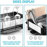 Drizom Dish Rack - Fingerprint-Proof 304 Stainless Steel Pot Dish Drying Rack