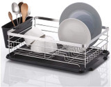 Dish Drying Rack With Cutlery Holder And Drainboard Dish Rack