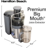 Hamilton Beach Premium Juicer Machine, Big Mouth 3" Feed Chute,
