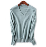 Knitted Sweater Autumn Long Sleeve V Neck Pullover Basic Thin Tops White Jumpers Sweaters Knitwear Women  Fashion Clothes