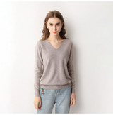 Knitted Sweater Autumn Long Sleeve V Neck Pullover Basic Thin Tops White Jumpers Sweaters Knitwear Women  Fashion Clothes