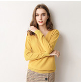 Knitted Sweater Autumn Long Sleeve V Neck Pullover Basic Thin Tops White Jumpers Sweaters Knitwear Women  Fashion Clothes
