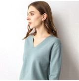 Knitted Sweater Autumn Long Sleeve V Neck Pullover Basic Thin Tops White Jumpers Sweaters Knitwear Women  Fashion Clothes