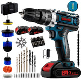 Cordless Drill/Driver Kit, undreem Impact drill set with 2X 21V batteries & Cleaning Brush.