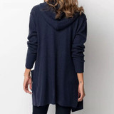 Women Long Hooded Cardigan Autumn Pockets Long Women Sweater Cardigan