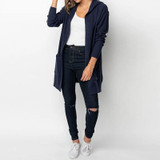 Women Long Hooded Cardigan Autumn Pockets Long Women Sweater Cardigan