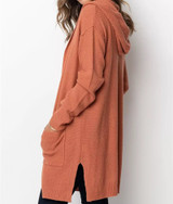 Women Long Hooded Cardigan Autumn Pockets Long Women Sweater Cardigan