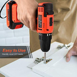 Cordless Drill 20V, JUEMEL Brushless Drill Driver Set, Lithium-ion Power Electric Drill.