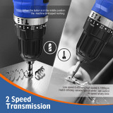 20V Max Lithium Ion Power Drill Driver Kit Electric Screwdriver with Accessories.
